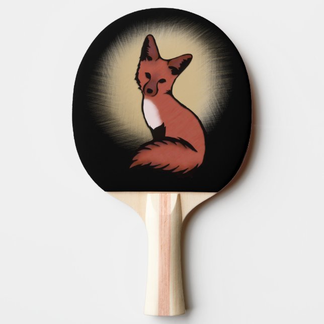 Beautiful Red Foxy Fox Tischtennis Schläger (Rückseite)