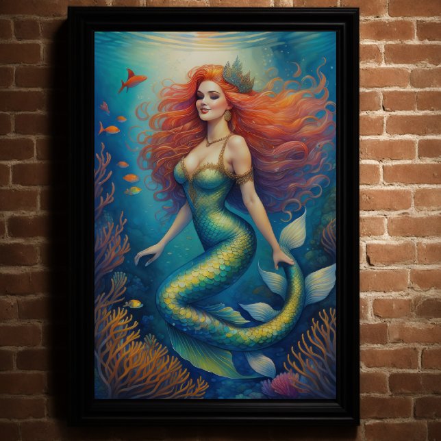 Beautiful Red Haired Mermaid III Poster (Von Creator hochgeladen)
