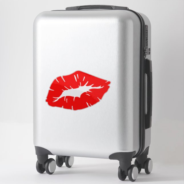 Beautiful Red Lipstick Kiss Isolated Aufkleber (Koffer)