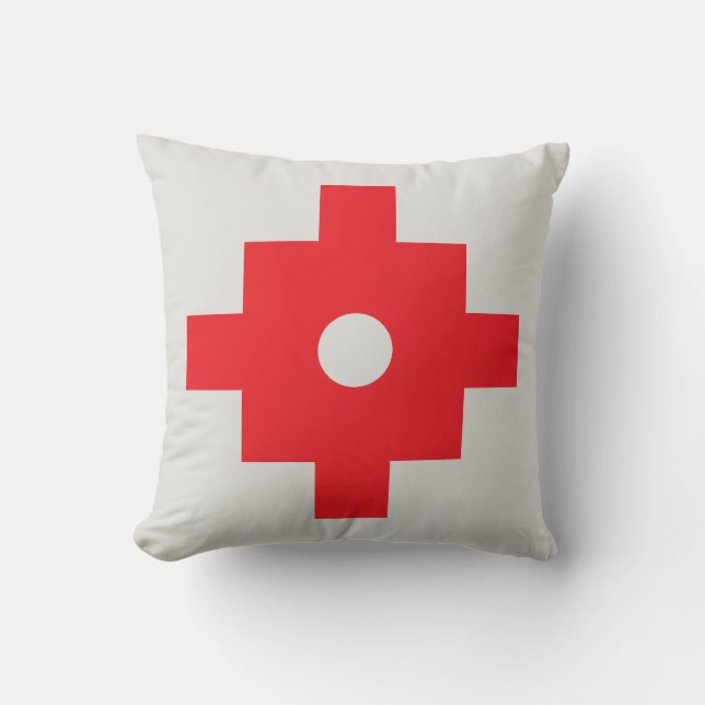 Beautiful Red Machu Picchu Inka Design Kissen (Vorderseite)