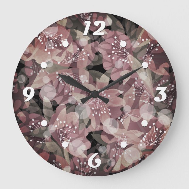 Beautiful red pink roses flowers photo romantic re große wanduhr (Vorderseite)