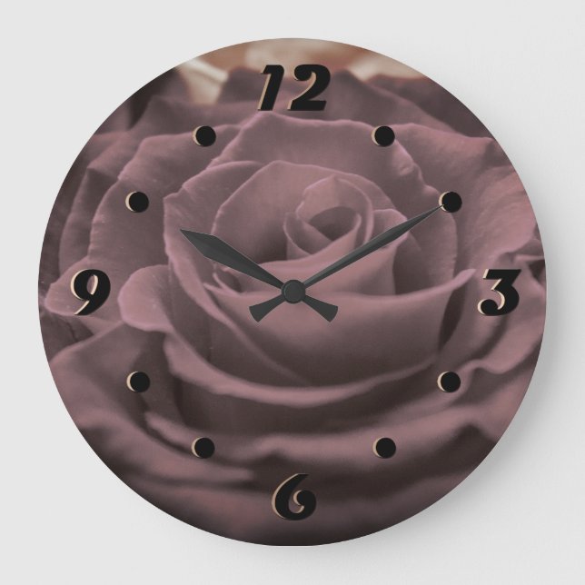 Beautiful red pink roses flowers photo romantic re große wanduhr (Vorderseite)
