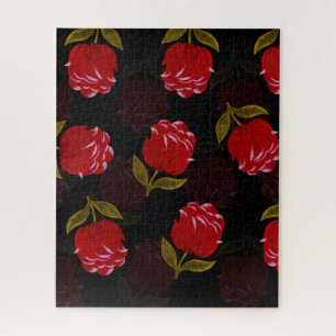 Beautiful Red translucent roses embroidery pattern