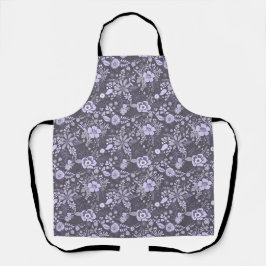 Beautiful retro style blue pastel floral pattern schürze
