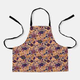 Beautiful retro style orange pastel floral pattern schürze