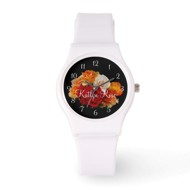 Beautiful Rose Bouquet II Armbanduhr (Vorderseite)