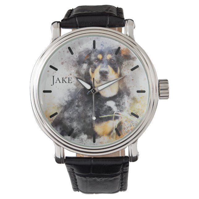 Beautiful Rottweiler Custom Personalisiert Armbanduhr (Vorderseite)