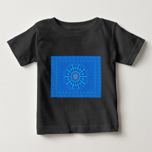 Beautiful Royal Blue Mandala Kunst, Dichtung und M Baby T-shirt (Vorderseite)