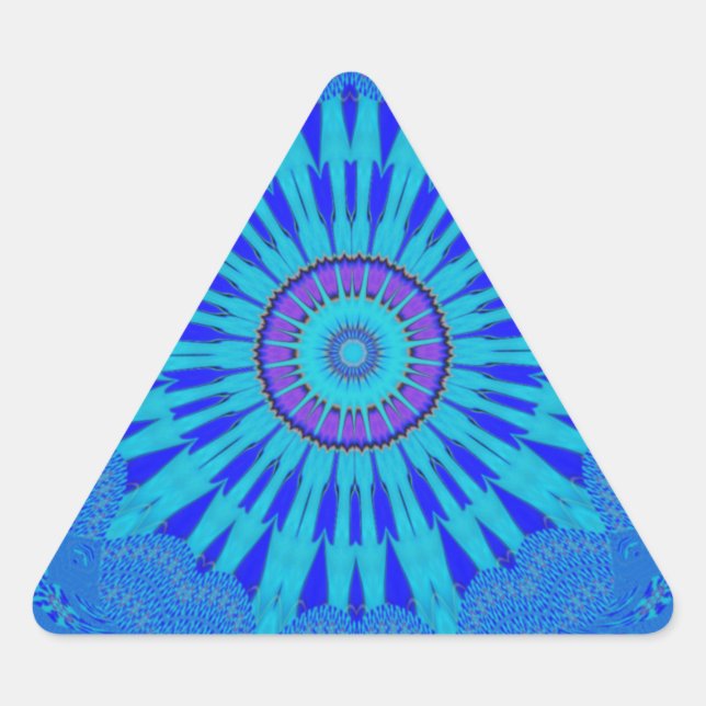 Beautiful Royal Blue Mandala Kunst, Dichtung und M Dreieckiger Aufkleber (Vorderseite)