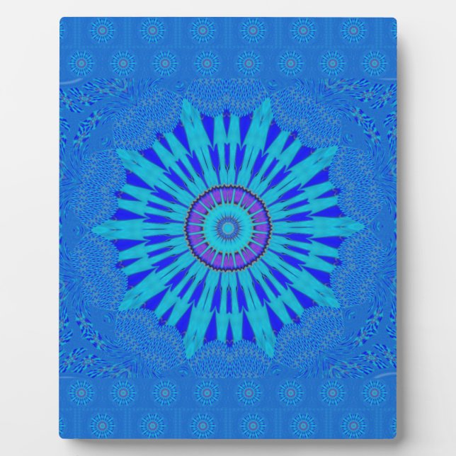 Beautiful Royal Blue Mandala Kunst, Dichtung und M Fotoplatte (Vorderseite)