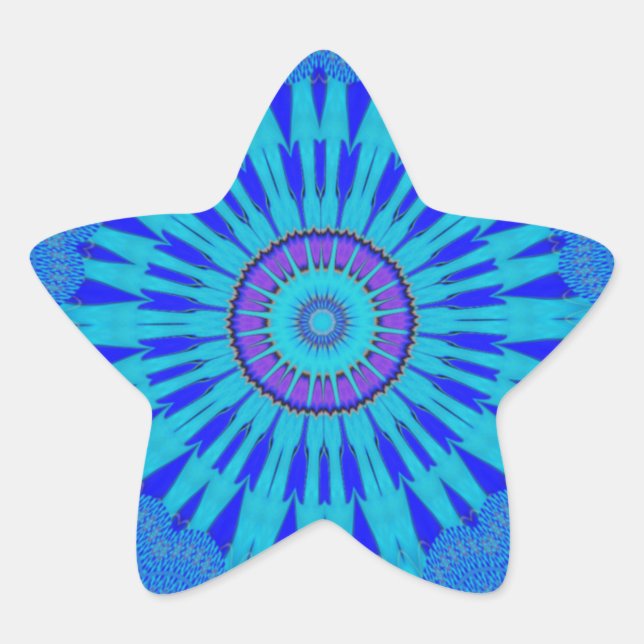 Beautiful Royal Blue Mandala Kunst, Dichtung und M Stern-Aufkleber (Vorderseite)