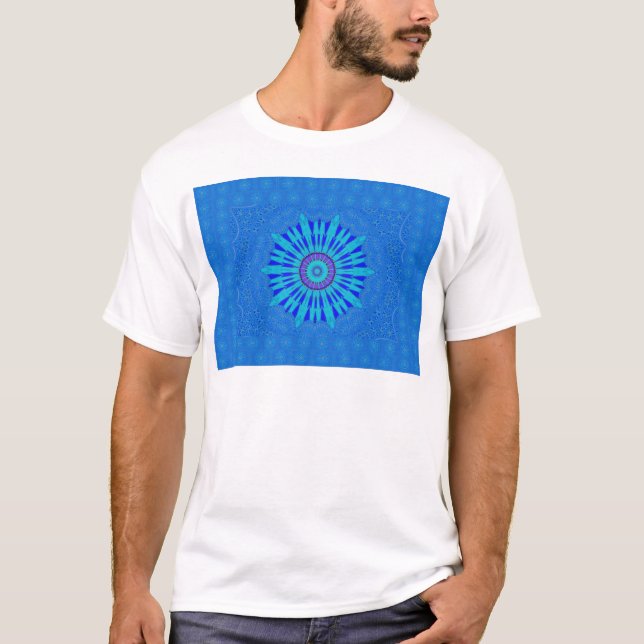 Beautiful Royal Blue Mandala Kunst, Dichtung und M T-Shirt (Vorderseite)