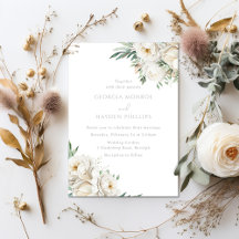 Beautiful Sage Leaf & White Flower Wedding