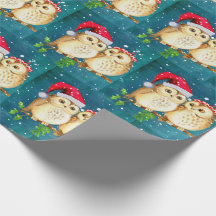 Beautiful Santa Owls Weihnachten