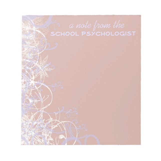 Beautiful School Psychologist Note Pad Notizblock (Vorderseite)