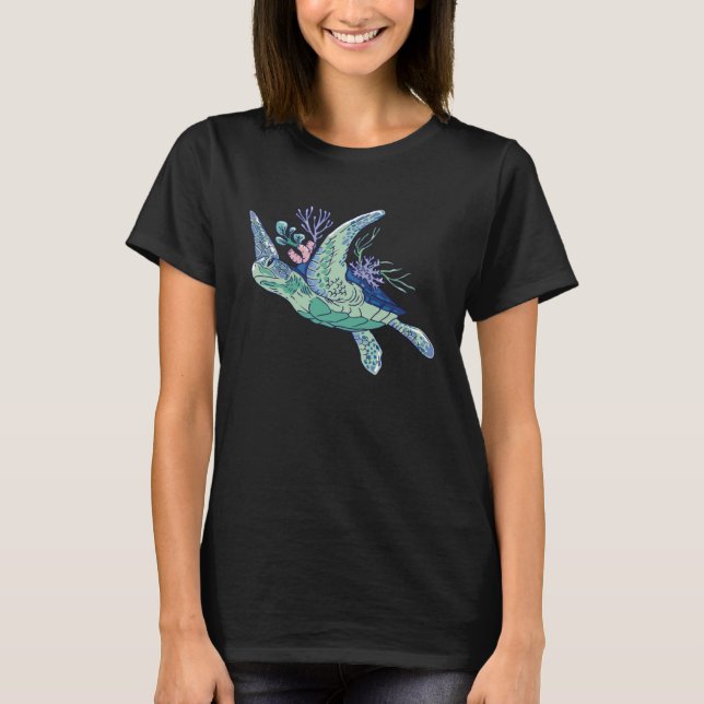 Beautiful Sea Turtle Hawaiian Summer Beach Tropica T-Shirt (Vorderseite)