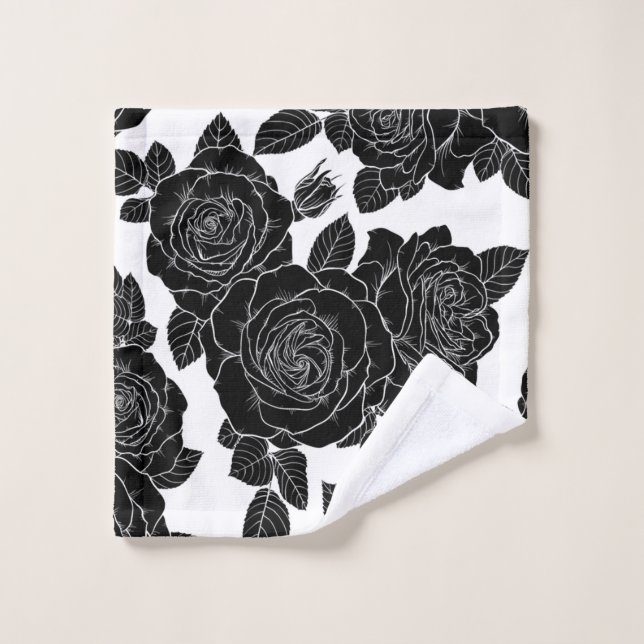 Beautiful seamless black and white monochrome patt waschlappen (Waschlappen)