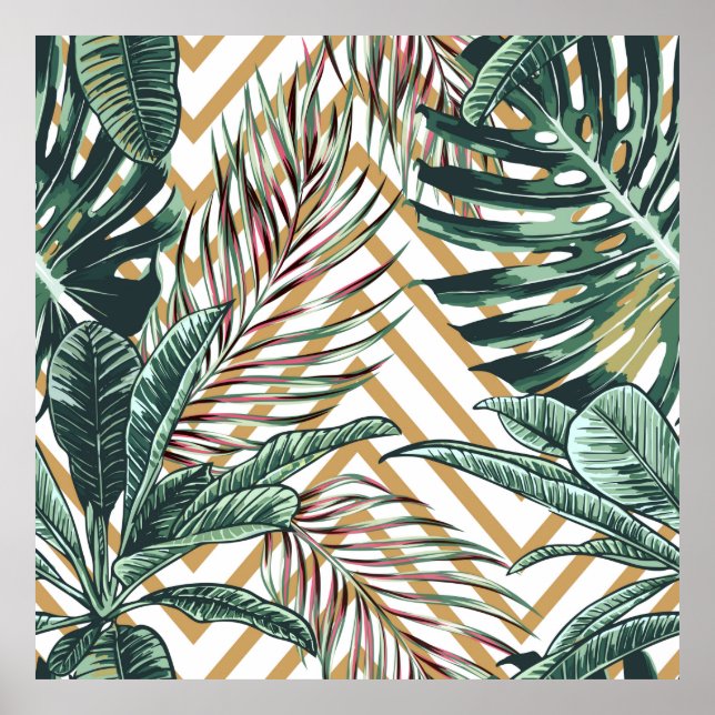 Beautiful seamless floral pattern background with  poster (Vorne)