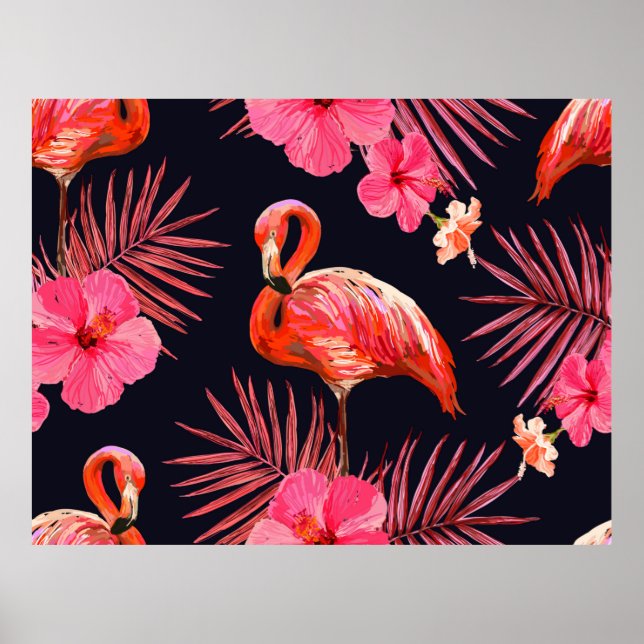 Beautiful seamless floral summer pattern backgroun poster (Vorne)