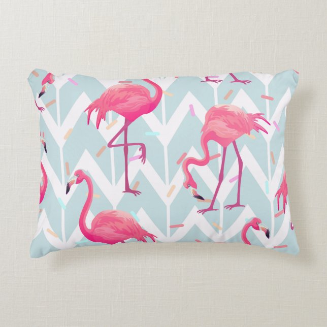 Beautiful seamless tropical pattern with pink flam dekokissen (Vorderseite)