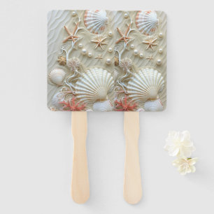 Beautiful Seashells Starfish Pearls Beach Fächer
