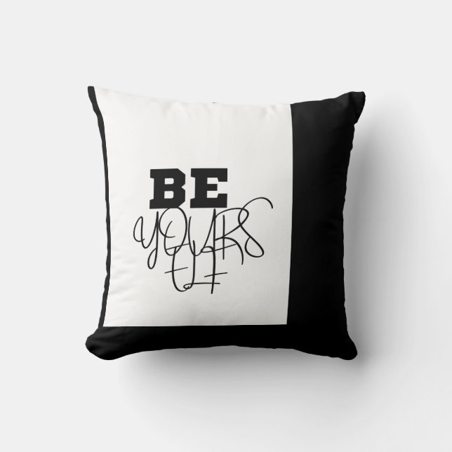 Beautiful Seien Sie selbst Blackandwhite Luxus-Kis Kissen (Vorderseite)