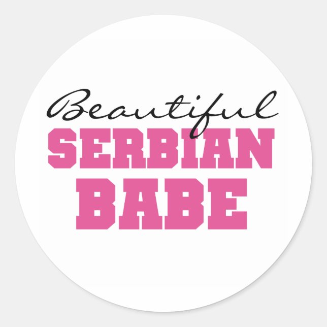 Beautiful serbisch Babe Runder Aufkleber (Vorderseite)