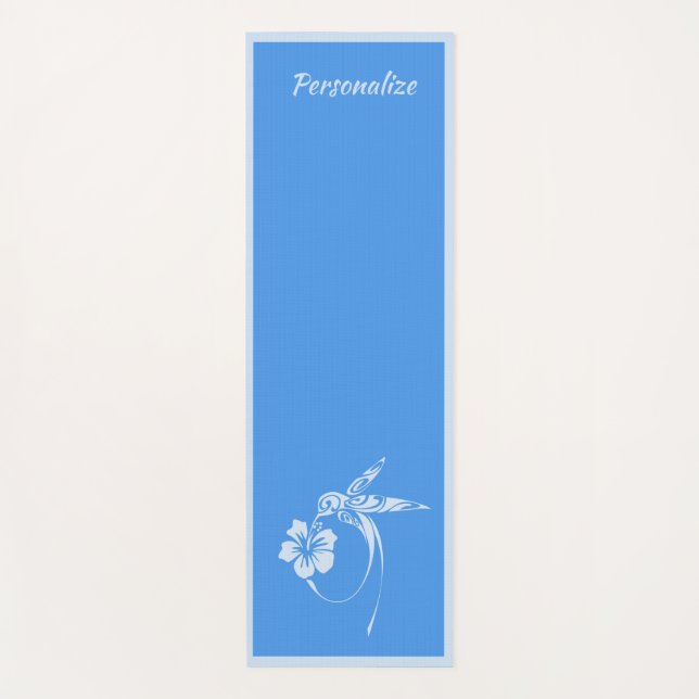 Beautiful Serene Hummingbird Blue Zen Yoga Namaste Yogamatte (Vorderseite)