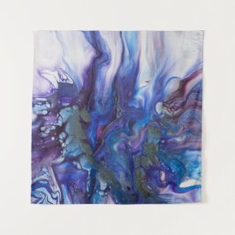 Beautiful shades of Blue Acrylic Art Tapestry Wandteppich