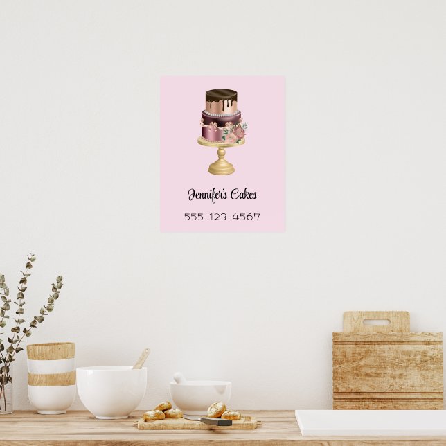Beautiful Shiny Glam Party Cake Business Poster (Küche)