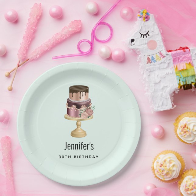 Beautiful Shiny Glam Party Cake Geburtstag Pappteller (Party)