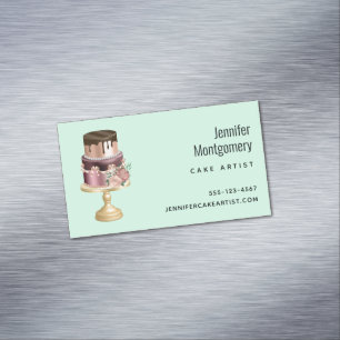 Beautiful Shiny Glam Party Cake Magnetische Visitenkarte