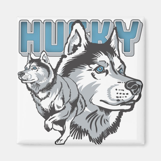 Beautiful Siberian Husky Magnet (Vorne)