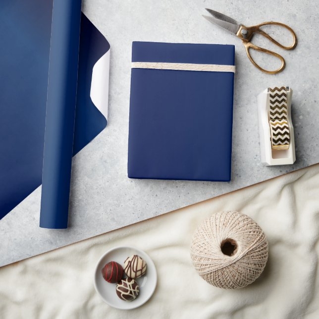 Beautiful Simple Sheen Navy Blue Satin Geschenkpapier (Kunsthandwerk)