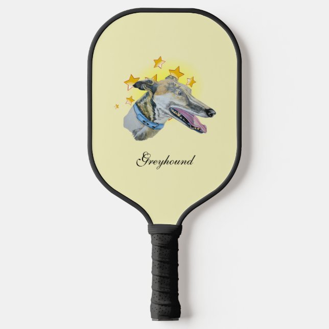 Beautiful Sleek Greyhound ist ein Star Pickleball Schläger (Vorderseite)