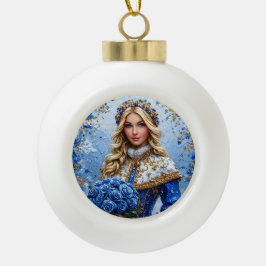 Beautiful Snow Maiden Keramik Kugel-Ornament