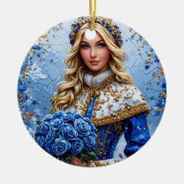 Beautiful Snow Maiden Keramik Ornament