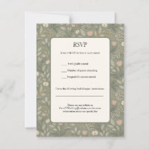 Beautiful Soft Flowers on Sage Green Muted Earthy