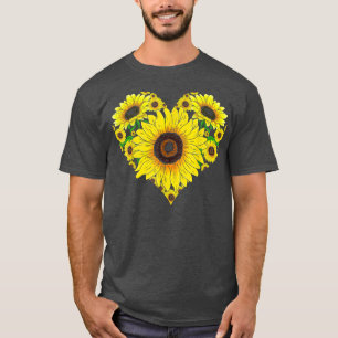 Beautiful Sonnenblume Lover Gardener Hippie Heart T-Shirt