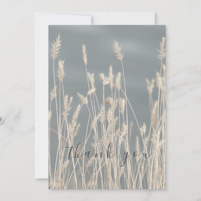 Beautiful Sunbleached Grass Blue Sky Vielen Dank Dankeskarte (Vorderseite)