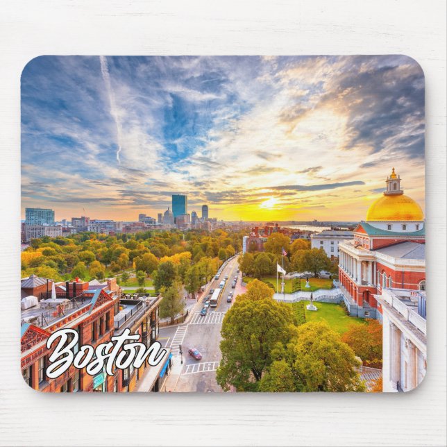 Beautiful Sunset Over Boston, Massachusetts, USA Mousepad (Vorne)