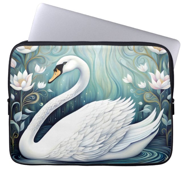 Beautiful Swan Laptopschutzhülle (Vorderseite)