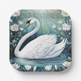 Beautiful Swan Pappteller