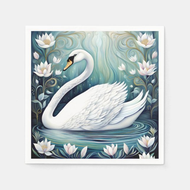 Beautiful Swan Serviette (Vorderseite)