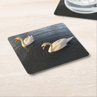 Beautiful swans rechteckiger pappuntersetzer