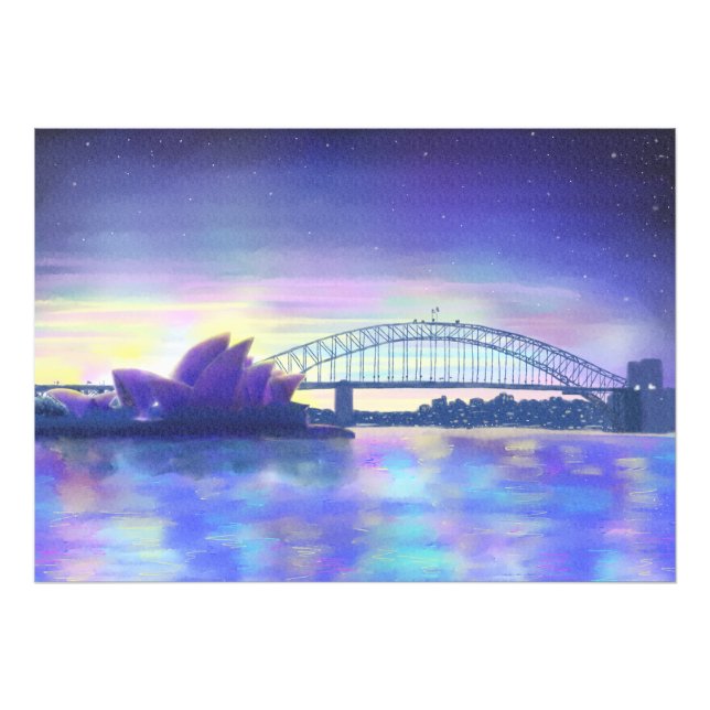 Beautiful Sydney Harbour Aquarell Sunset Fotodruck (Vorne)