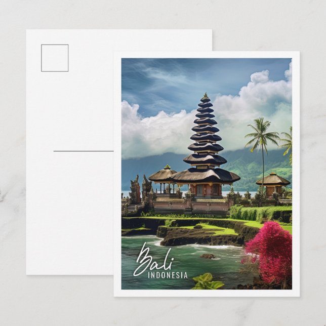 Beautiful Temple Bali Indonesien Postkarte (Vorne/Hinten)
