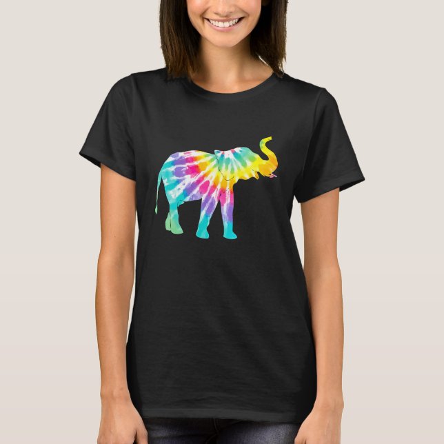 Beautiful Tie Dye Elephant T-Shirt (Vorderseite)