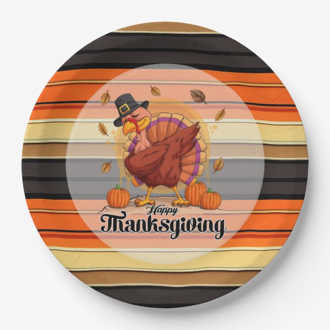 Beautiful Trendy Erntedank Herbstkollektion Pappteller (Vorderseite)