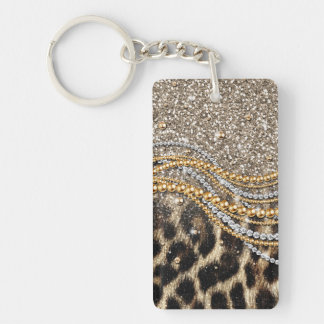 Beautiful Trendy Leopard Imitate Animal Print Schlüsselanhänger